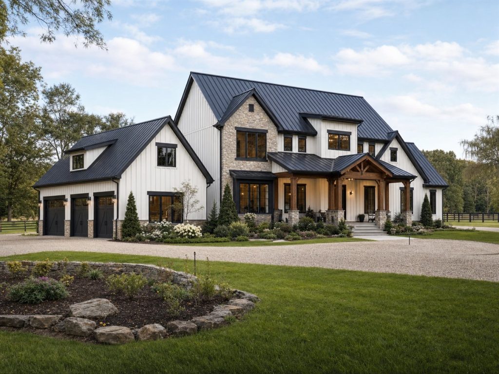 $868,750 Grand Equestrian-Inspired Modern Farmhouse: 3,727-Sq.-Ft. Five-Bedroom Custom Plan