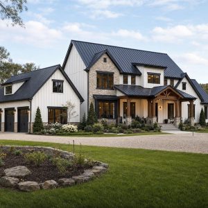 $868,750 Grand Equestrian-Inspired Modern Farmhouse: 3,727-Sq.-Ft. Five-Bedroom Custom Plan
