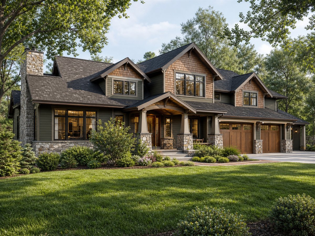 Timbercrest Craftsman 3767, a conceptual 3767-square-foot custom Craftsman home with a $881,250 construction target