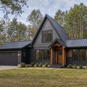 $316,875 Growing Restrained A-Frame-Inspired Family Home: 2,057-Sq.-Ft. Four-Bedroom Plan