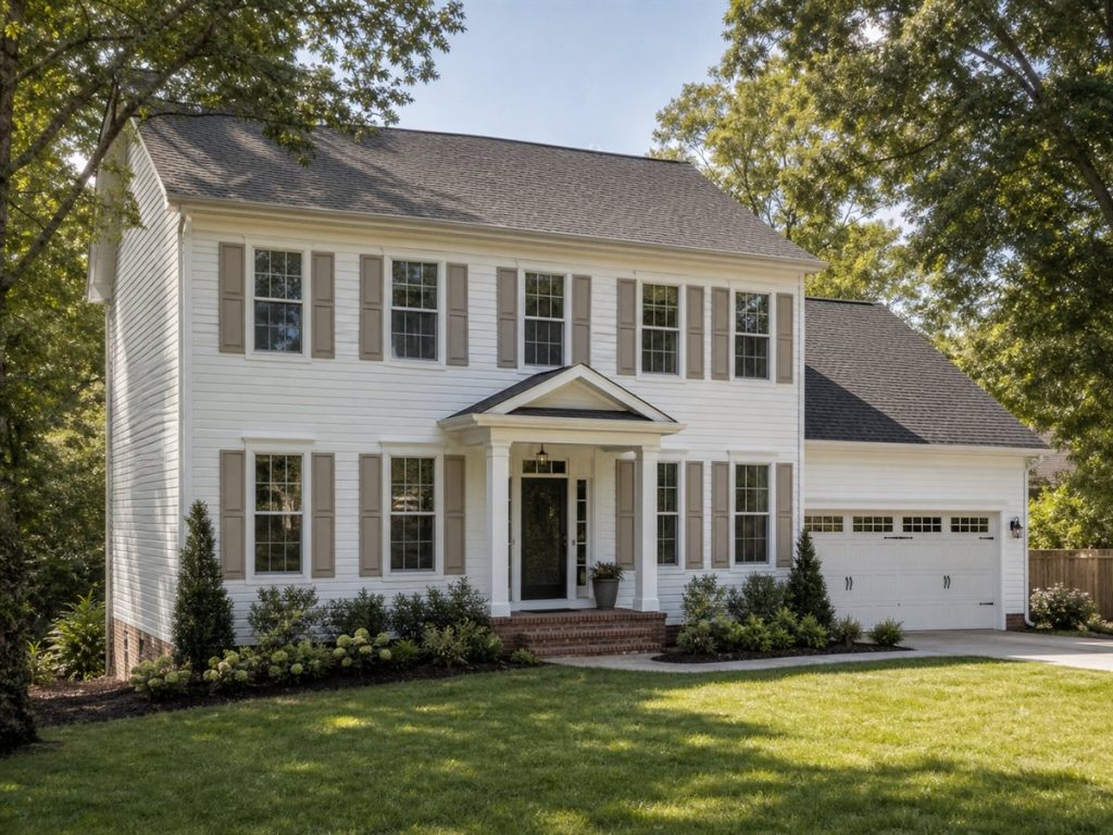 $321,875 Growing Transitional Colonial Family Home: 2,102-Sq.-Ft. Four-Bedroom Plan