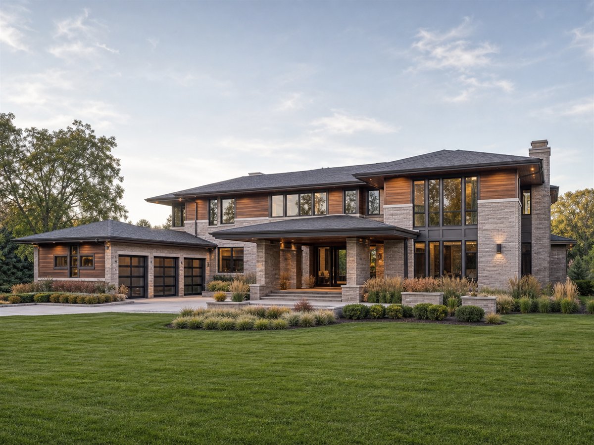 Prairie Vista 3823, a conceptual 3823-square-foot Prairie-inspired custom estate with a $898,750 construction target