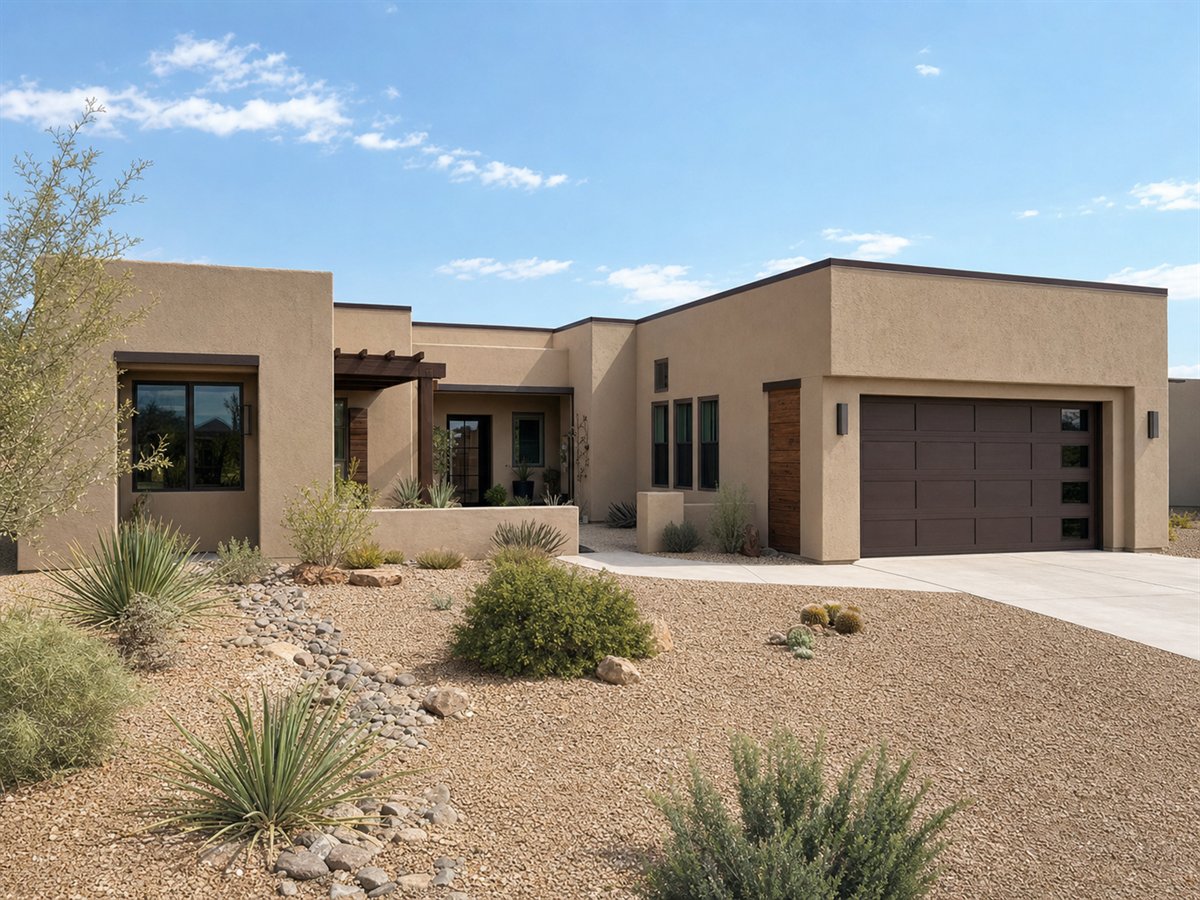 Saguaro Court House 2108, a conceptual 2108-square-foot desert courtyard family home with a $328,125 construction target