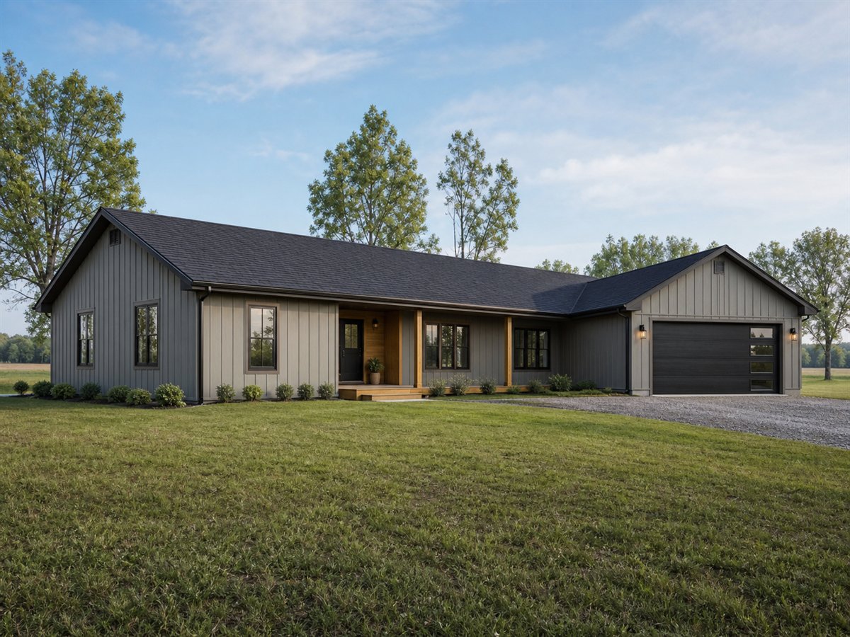 Longleaf Pavilion 2156, a conceptual 2156-square-foot linear pavilion family home with a $335,625 construction target