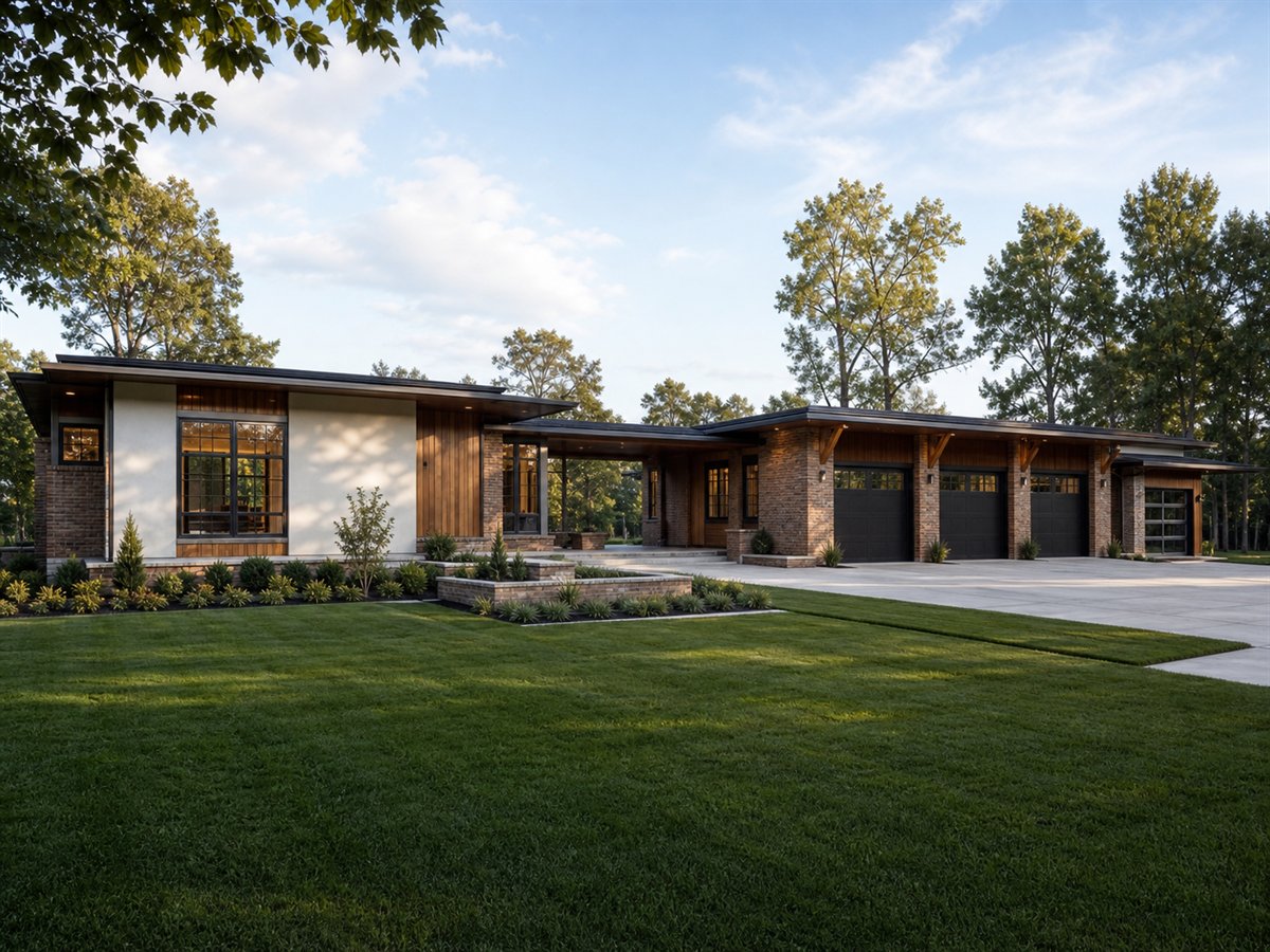 Palm Ridge Modern 3895, a conceptual 3895-square-foot mid-century modern custom home with a $921,250 construction target