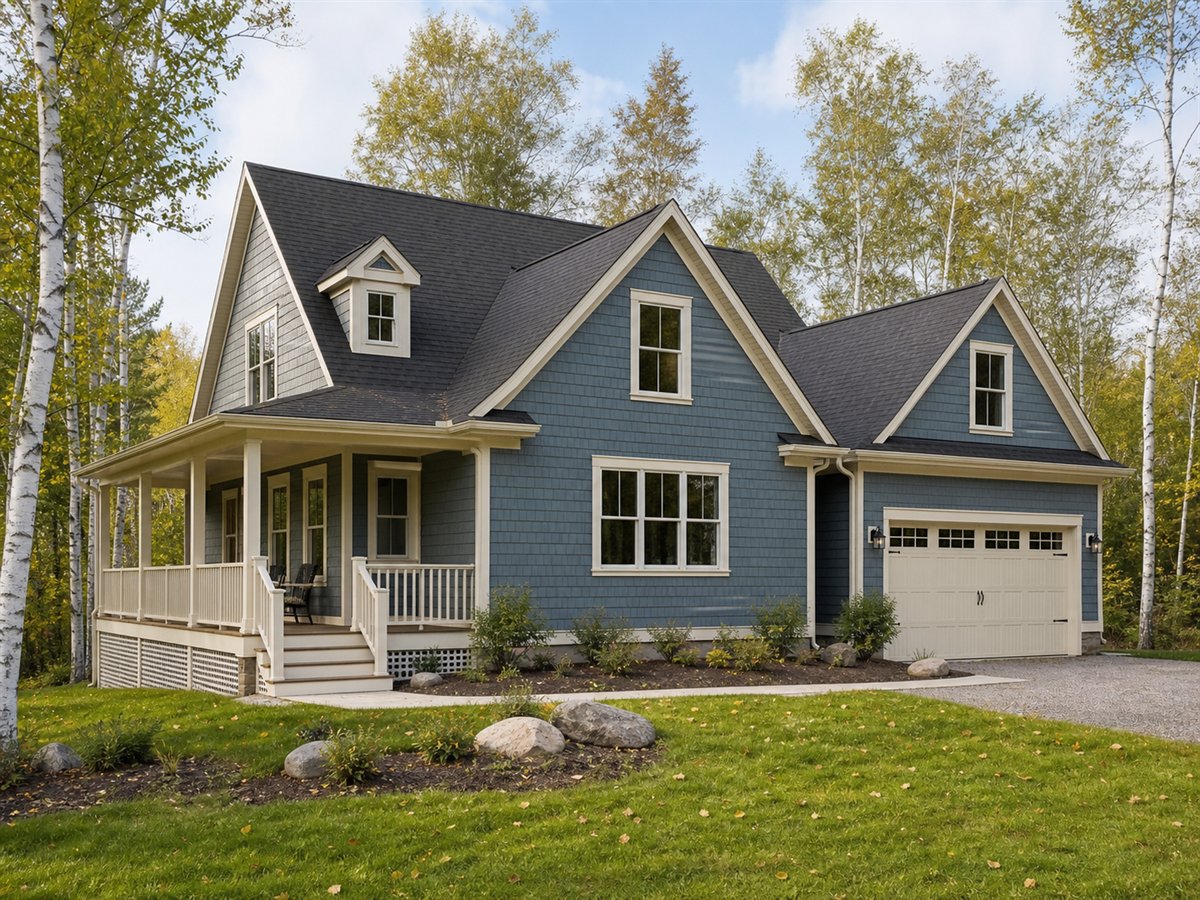 Birch Lake Cottage 2159, a conceptual 2159-square-foot Great Lakes-region family cottage with a $339,375 construction target