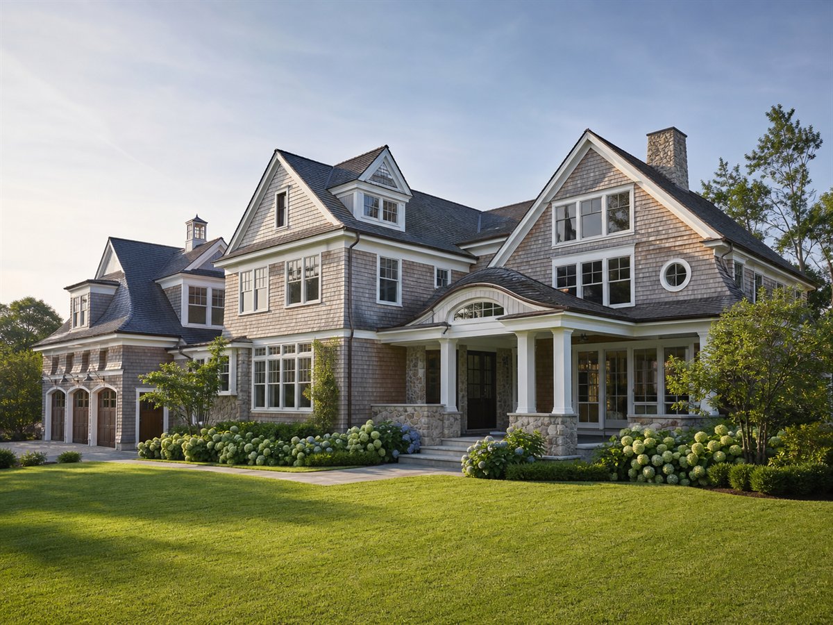 Nantucket Ridge 3927, a conceptual 3927-square-foot New England shingle-style custom home with a $931,250 construction target