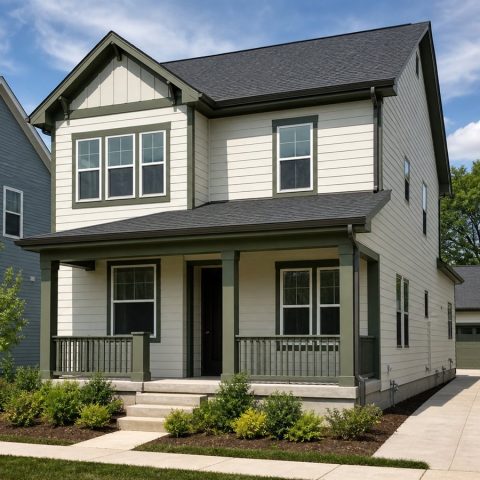 $343,125 Growing Narrow-Lot Two-Story Family Home: 2,203-Sq.-Ft. Four-Bedroom Plan