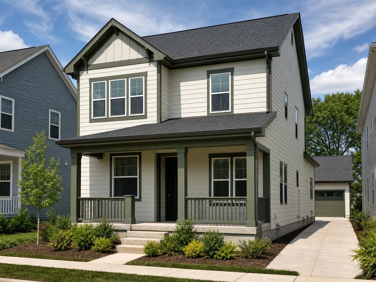Laneway Family House 2203, a conceptual 2203-square-foot narrow-lot two-story family home with a $343,125 construction target