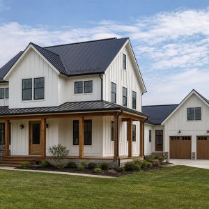 $346,875 Growing Rear-Garage Modern Farmhouse: 2,207-Sq.-Ft. Four-Bedroom Plan