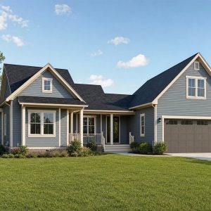 $348,125 Growing Dual-Cottage-Inspired Single-Family Home: 2,208-Sq.-Ft. Four-Bedroom Plan