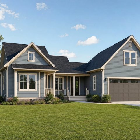 $348,125 Growing Dual-Cottage-Inspired Single-Family Home: 2,208-Sq.-Ft. Four-Bedroom Plan