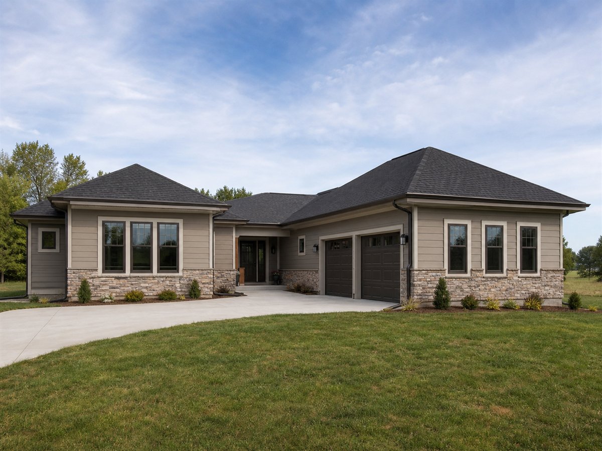Kindred Wing House 2252, a conceptual 2252-square-foot multigenerational wing family home with a $351,875 construction target