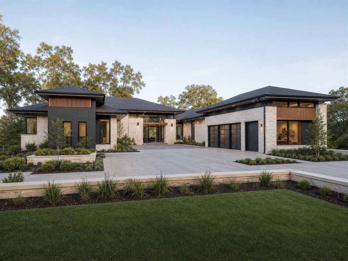 Atrium Ranch 4023, a conceptual 4023-square-foot modern courtyard luxury ranch with a $961,250 construction target