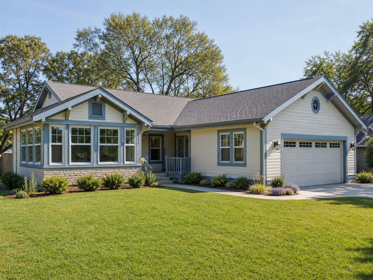 Morning Sun Ranch 2257, a conceptual 2257-square-foot sunroom family ranch with a $356,875 construction target