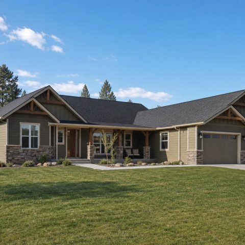 $359,375 Growing Courtyard Craftsman Family Home: 2,259-Sq.-Ft. Four-Bedroom Plan