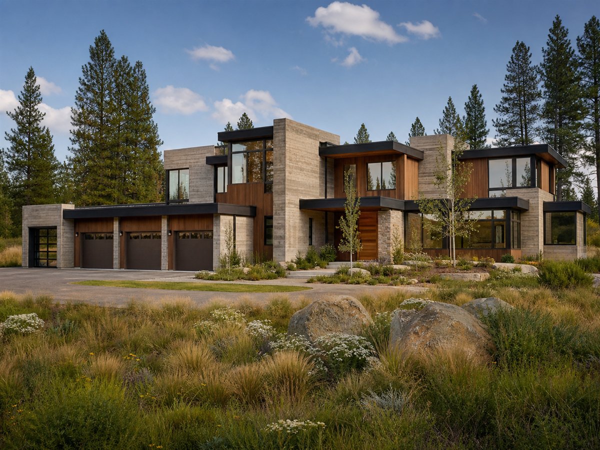Hearth Concrete House 4055, a conceptual 4055-square-foot soft-Brutalist luxury home with a $971,250 construction target
