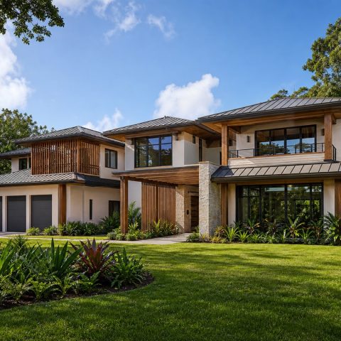 $973,750 Bespoke Tropical-Modern Custom Home: 4,063-Sq.-Ft. Five-Bedroom Custom Plan