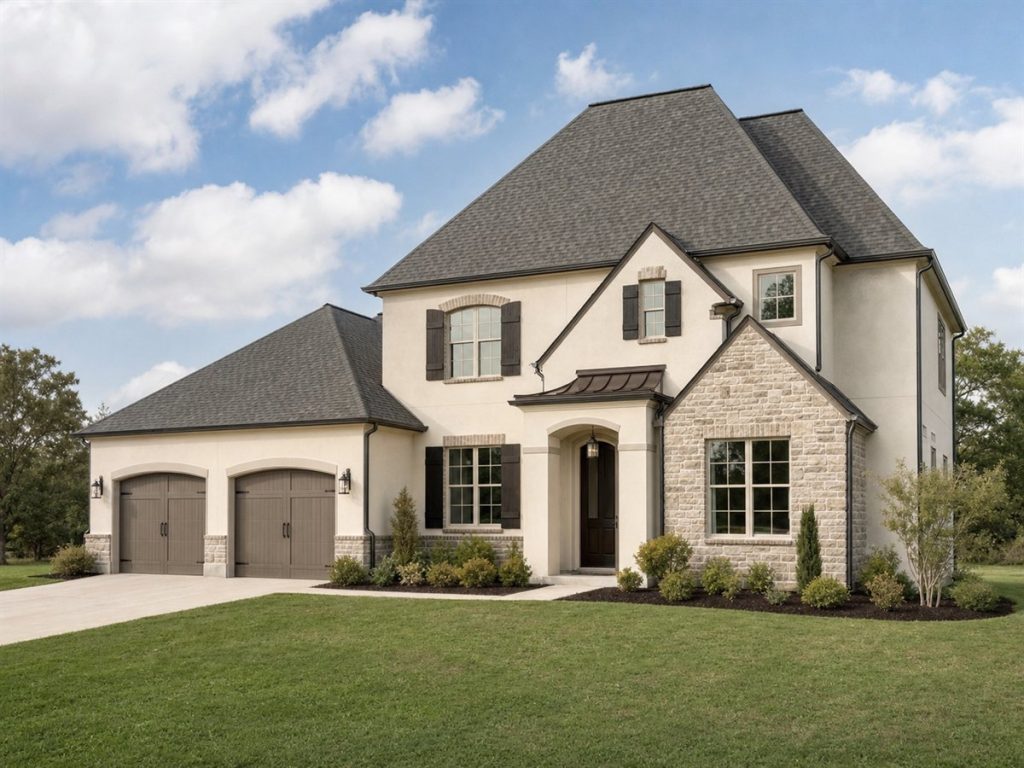 $366,875 Growing Restrained French-Country Family Home: 2,307-Sq.-Ft. Four-Bedroom Plan