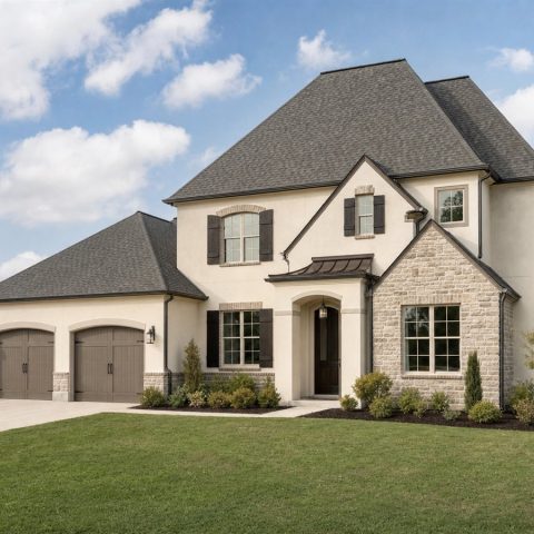 $366,875 Growing Restrained French-Country Family Home: 2,307-Sq.-Ft. Four-Bedroom Plan