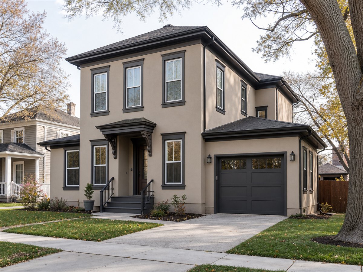 Vine Street House 2308, a conceptual 2308-square-foot simplified Italianate family home with a $368,125 construction target