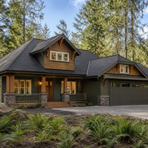 $371,875 Growing Pacific-Region Craftsman Family Home: 2,352-Sq.-Ft. Four-Bedroom Plan