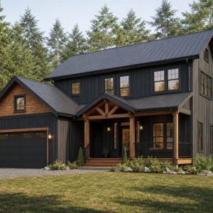 $374,375 Growing Modern Woodland Cabin Family Home: 2,354-Sq.-Ft. Four-Bedroom Plan