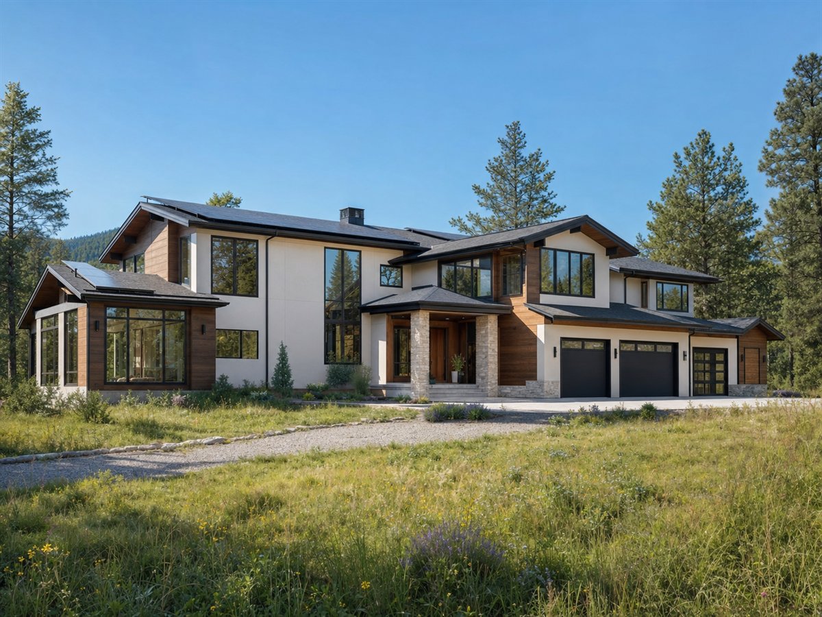 Sunward House 4143, a conceptual 4143-square-foot passive-solar modern luxury home with a $998,750 construction target