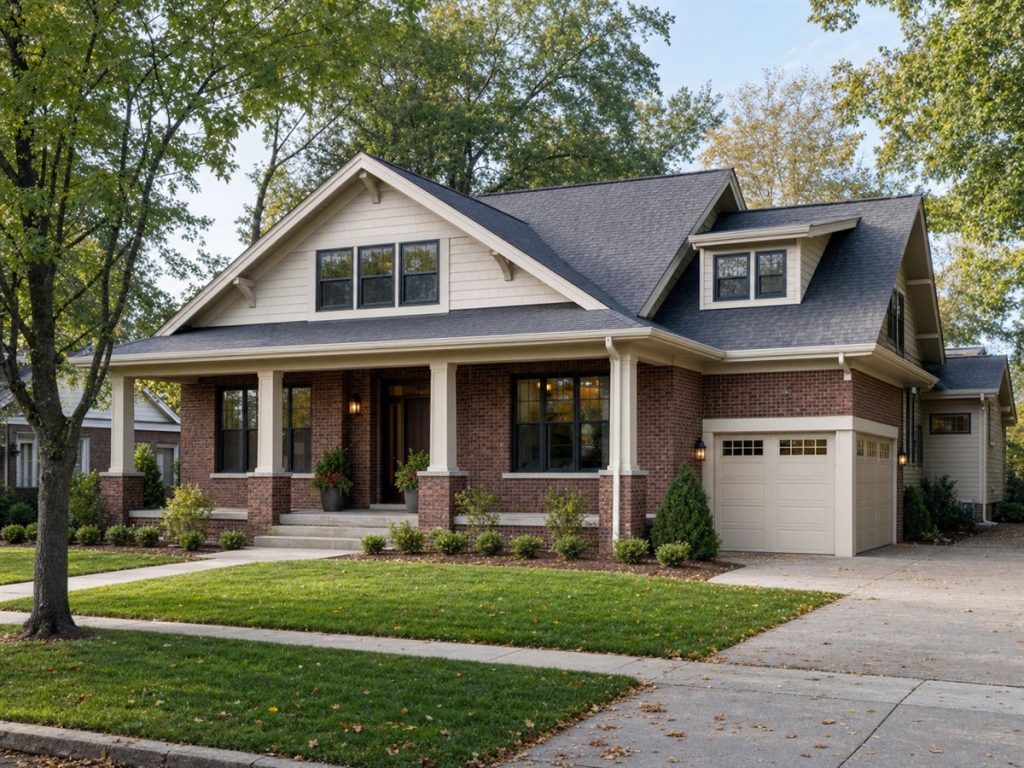 $376,875 Adaptable Brick-Accent American Bungalow: 2,357-Sq.-Ft. Four-Bedroom Plan