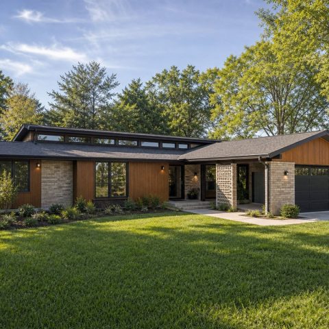$393,125 Adaptable Mid-Century-Inspired Family Ranch: 2,453-Sq.-Ft. Four-Bedroom Plan