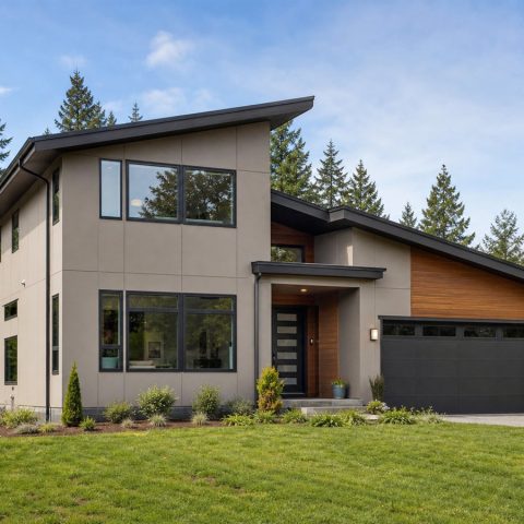 $394,375 Adaptable Shed-Roof Contemporary Family Home: 2,454-Sq.-Ft. Four-Bedroom Plan