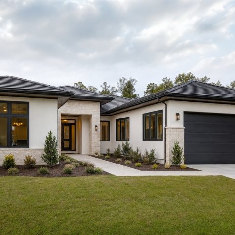 $396,875 Adaptable Contemporary Courtyard Family Home: 2,457-Sq.-Ft. Four-Bedroom Plan
