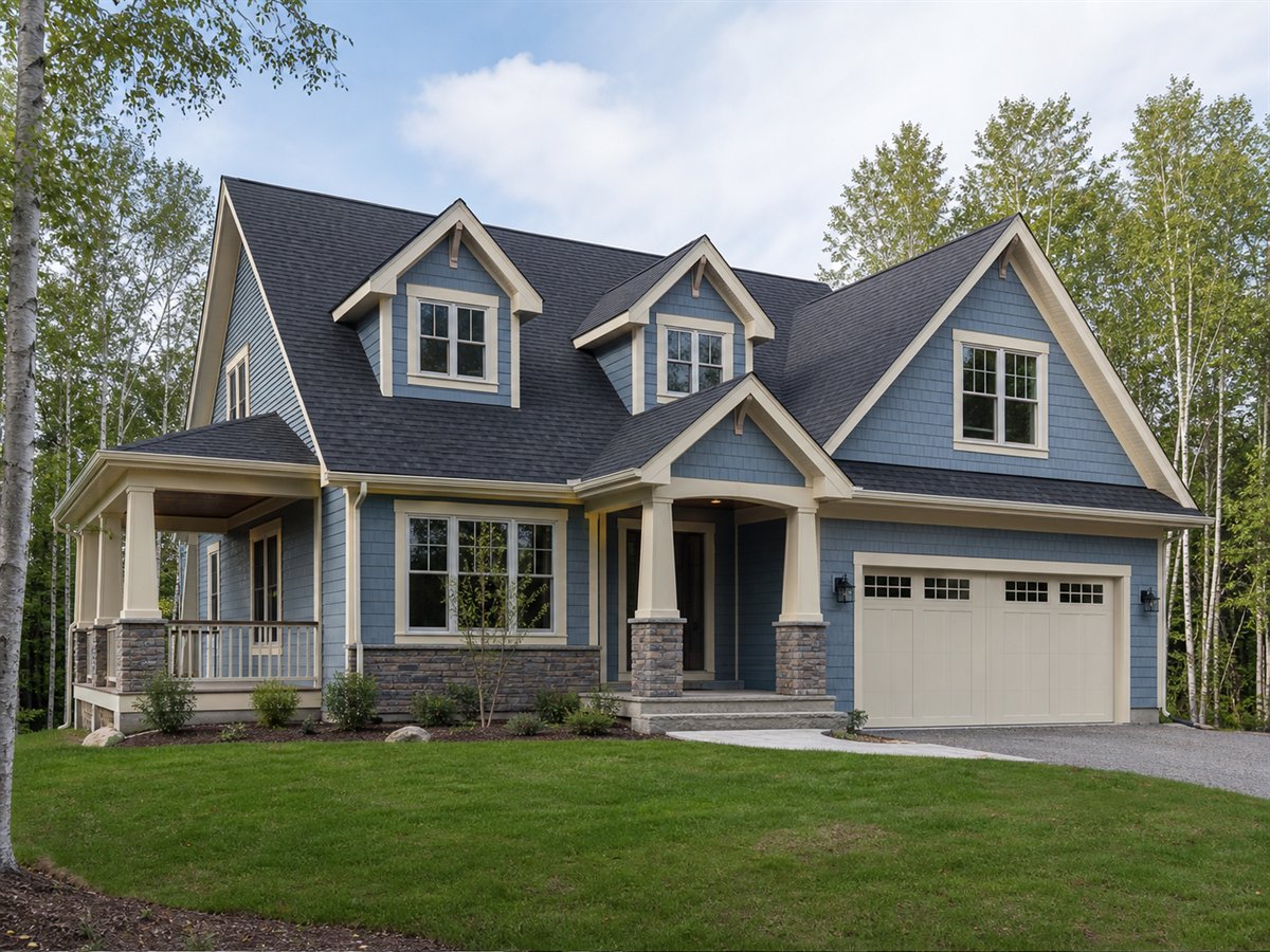 Birch Lake Cottage 2502, a conceptual 2502-square-foot Great Lakes-region family cottage with a $401,875 construction target