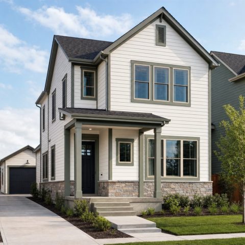 $405,625 Adaptable Narrow-Lot Two-Story Family Home: 2,506-Sq.-Ft. Four-Bedroom Plan