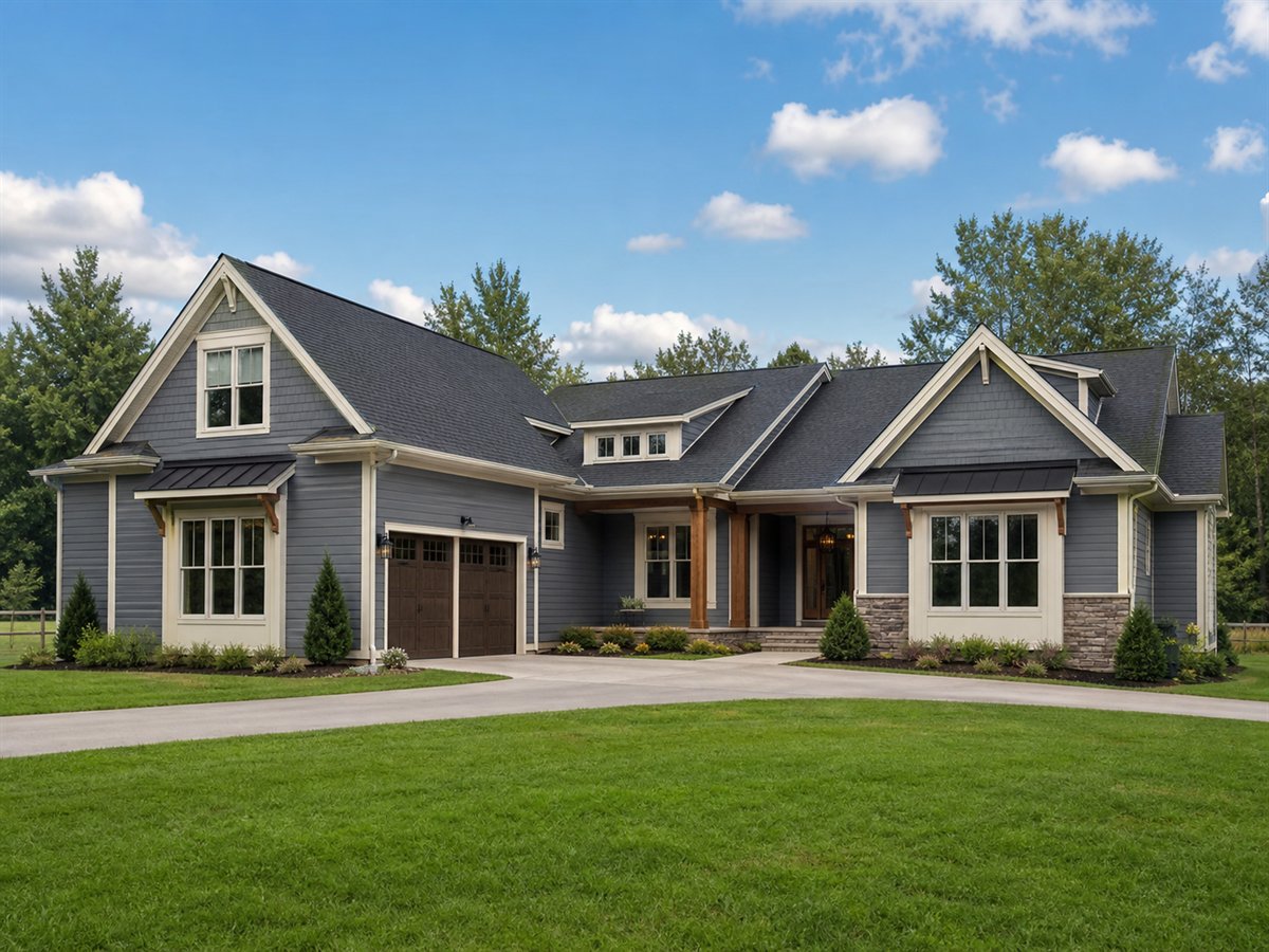 Twin Gable Family House 2551, a conceptual 2551-square-foot dual-cottage-inspired single-family home with a $410,625 construction target