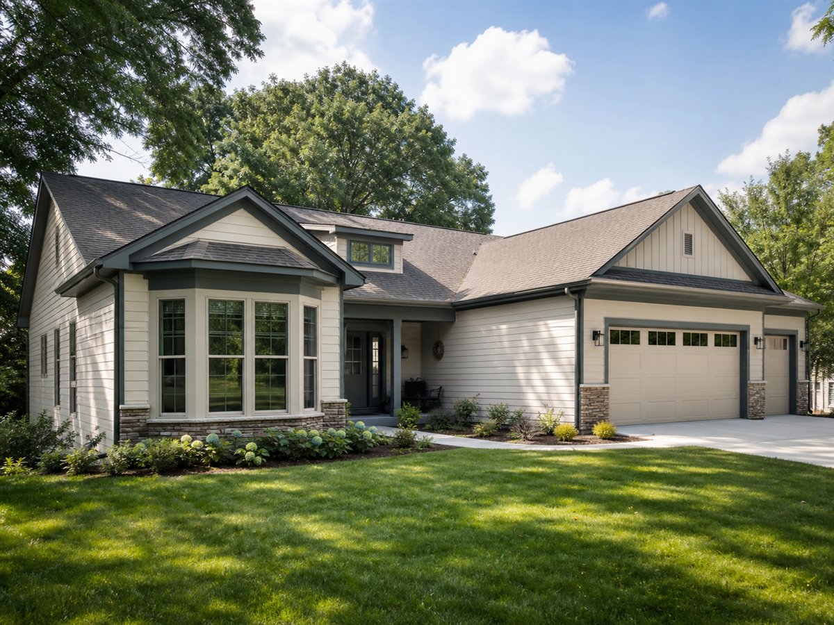 Morning Sun Ranch 2559, a conceptual 2559-square-foot sunroom family ranch with a $419,375 construction target
