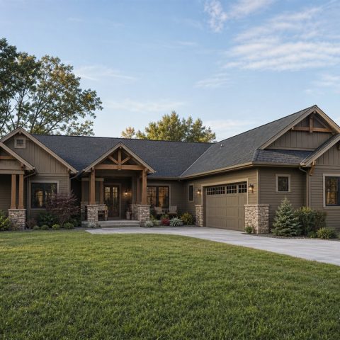 $421,875 Adaptable Courtyard Craftsman Family Home: 2,602-Sq.-Ft. Four-Bedroom Plan