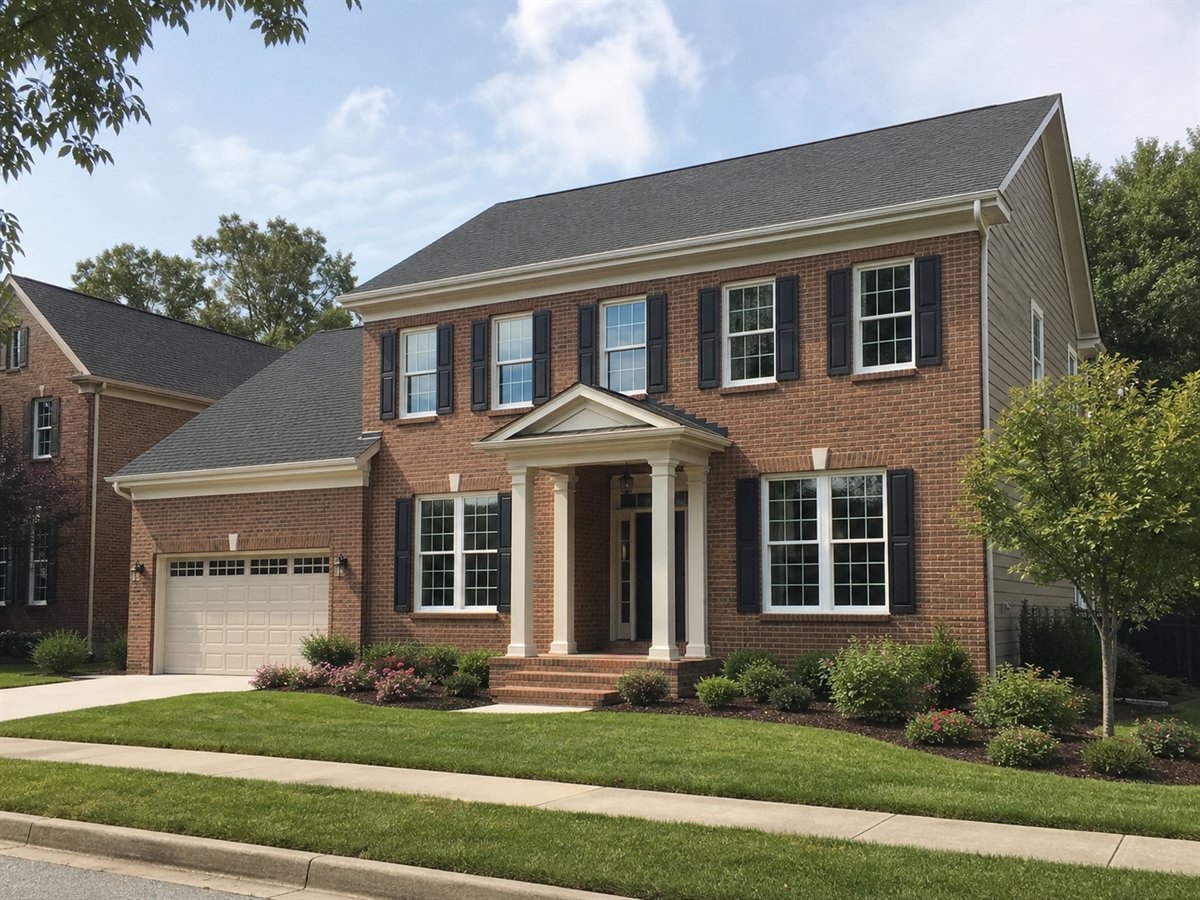 Red Oak Colonial 2603, a conceptual 2603-square-foot brick Colonial family home with a $423,125 construction target