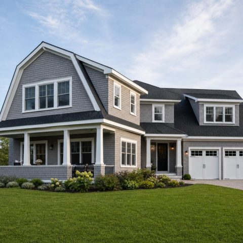 $425,625 Adaptable Restrained Shingle-Style Family Home: 2,606-Sq.-Ft. Four-Bedroom Plan