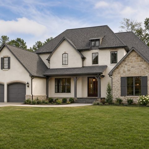 $429,375 Adaptable Restrained French-Country Family Home: 2,609-Sq.-Ft. Four-Bedroom Plan
