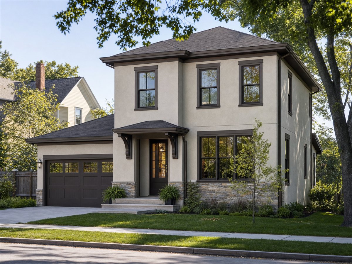 Vine Street House 2651, a conceptual 2651-square-foot simplified Italianate family home with a $430,625 construction target