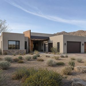 $433,125 Adaptable Desert-Modern Family Ranch: 2,653-Sq.-Ft. Four-Bedroom Plan