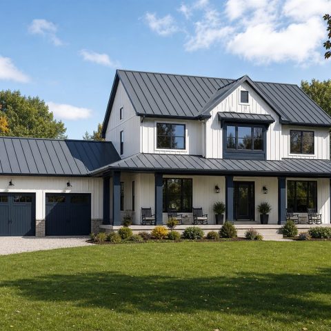 $435,625 Adaptable Great Lakes Modern Farmhouse: 2,656-Sq.-Ft. Four-Bedroom Plan