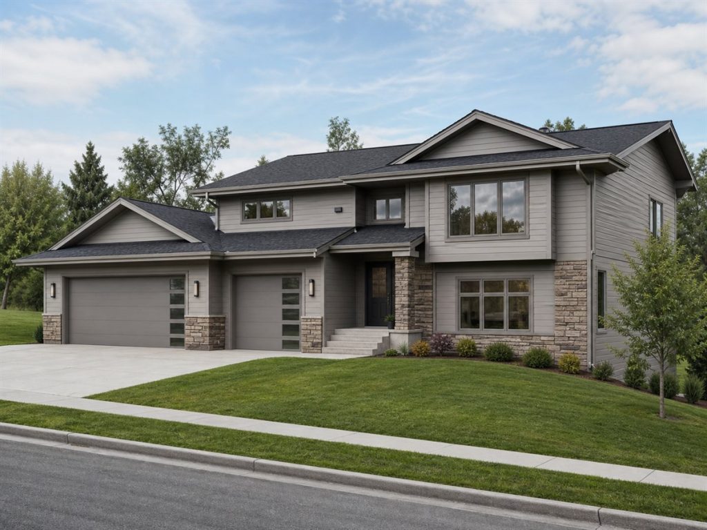 $440,625 Generational Contemporary Split-Level Family Home: 2,701-Sq.-Ft. Five-Bedroom Plan