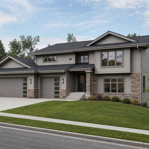 $440,625 Generational Contemporary Split-Level Family Home: 2,701-Sq.-Ft. Five-Bedroom Plan