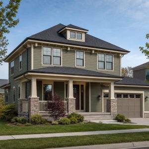 $445,625 Generational Craftsman-Influenced Foursquare Family Home: 2,706-Sq.-Ft. Five-Bedroom Plan