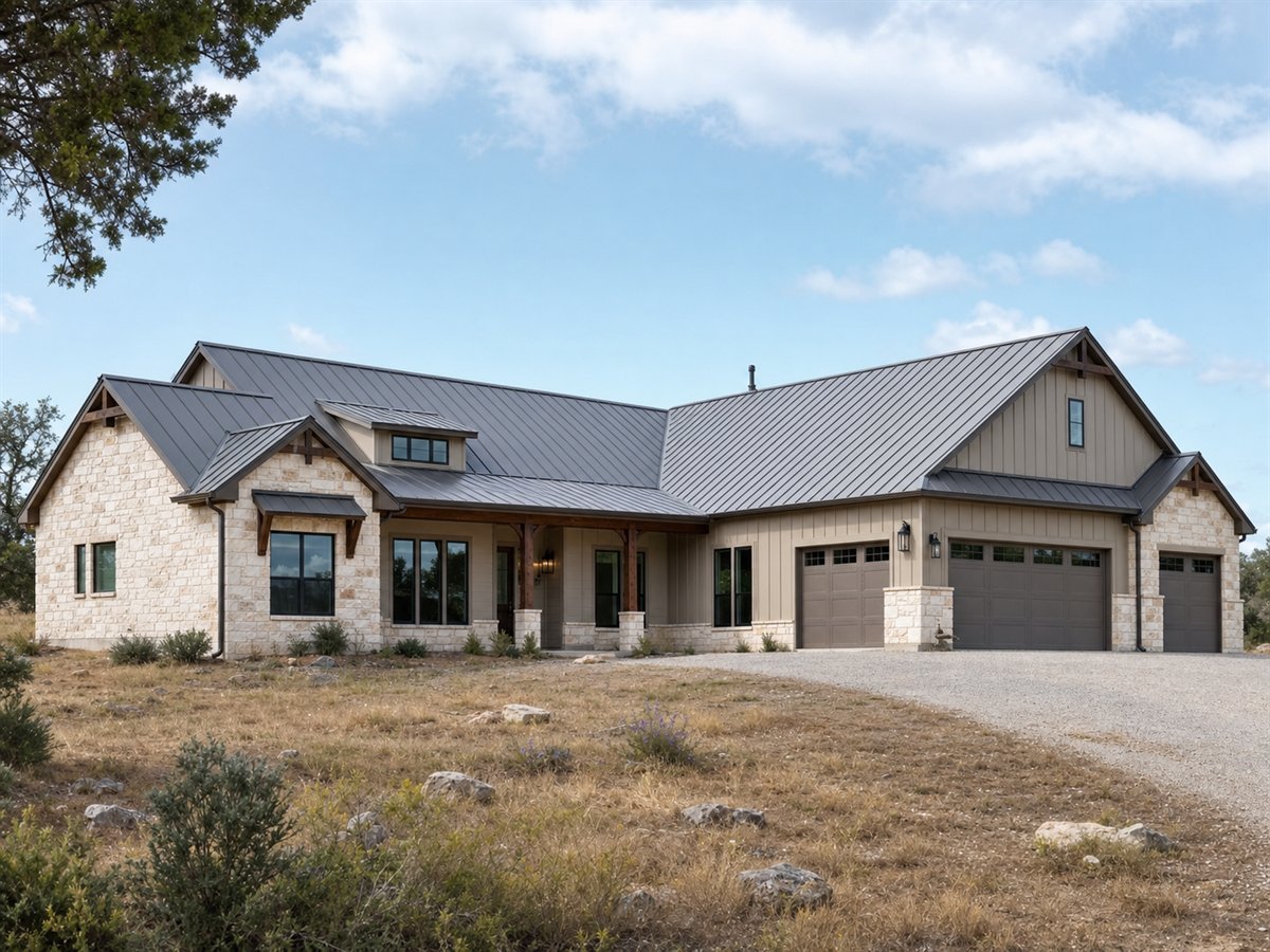 Juniper Hill House 2752, a conceptual 2752-square-foot Texas Hill Country family home with a $451,875 construction target