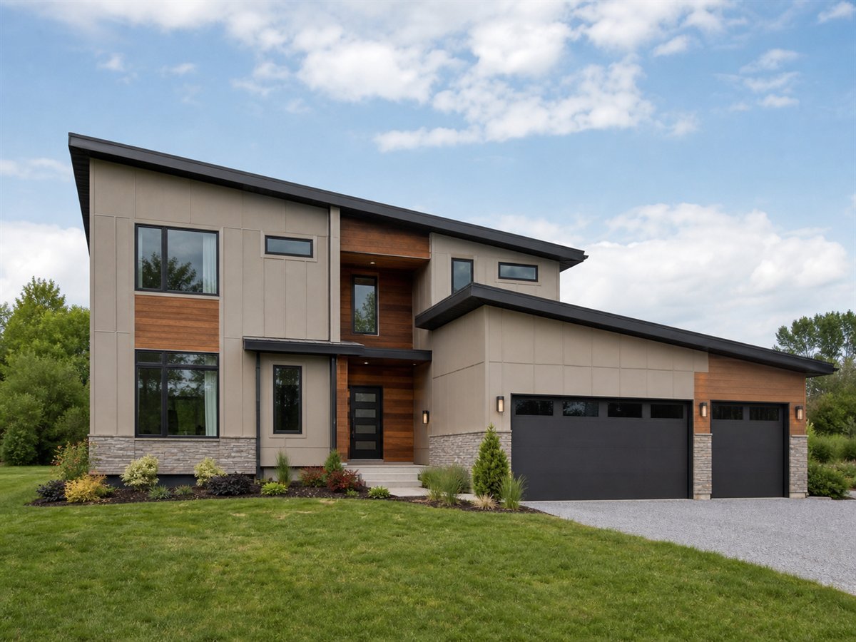 Slope Light House 2757, a conceptual 2757-square-foot shed-roof contemporary family home with a $456,875 construction target