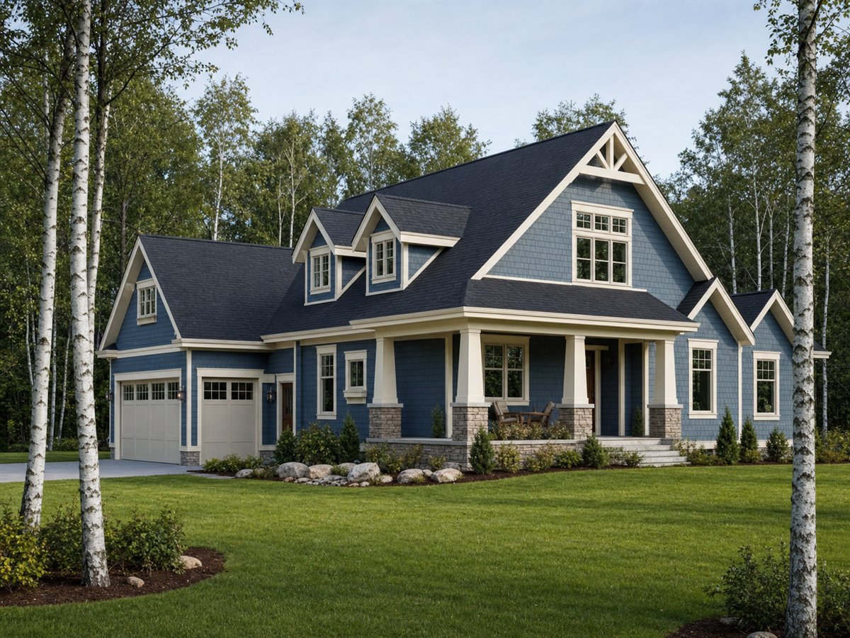 Birch Lake Cottage 2804, a conceptual 2804-square-foot Great Lakes-region family cottage with a $464,375 construction target