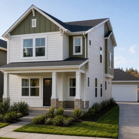$468,125 Generational Narrow-Lot Two-Story Family Home: 2,808-Sq.-Ft. Five-Bedroom Plan